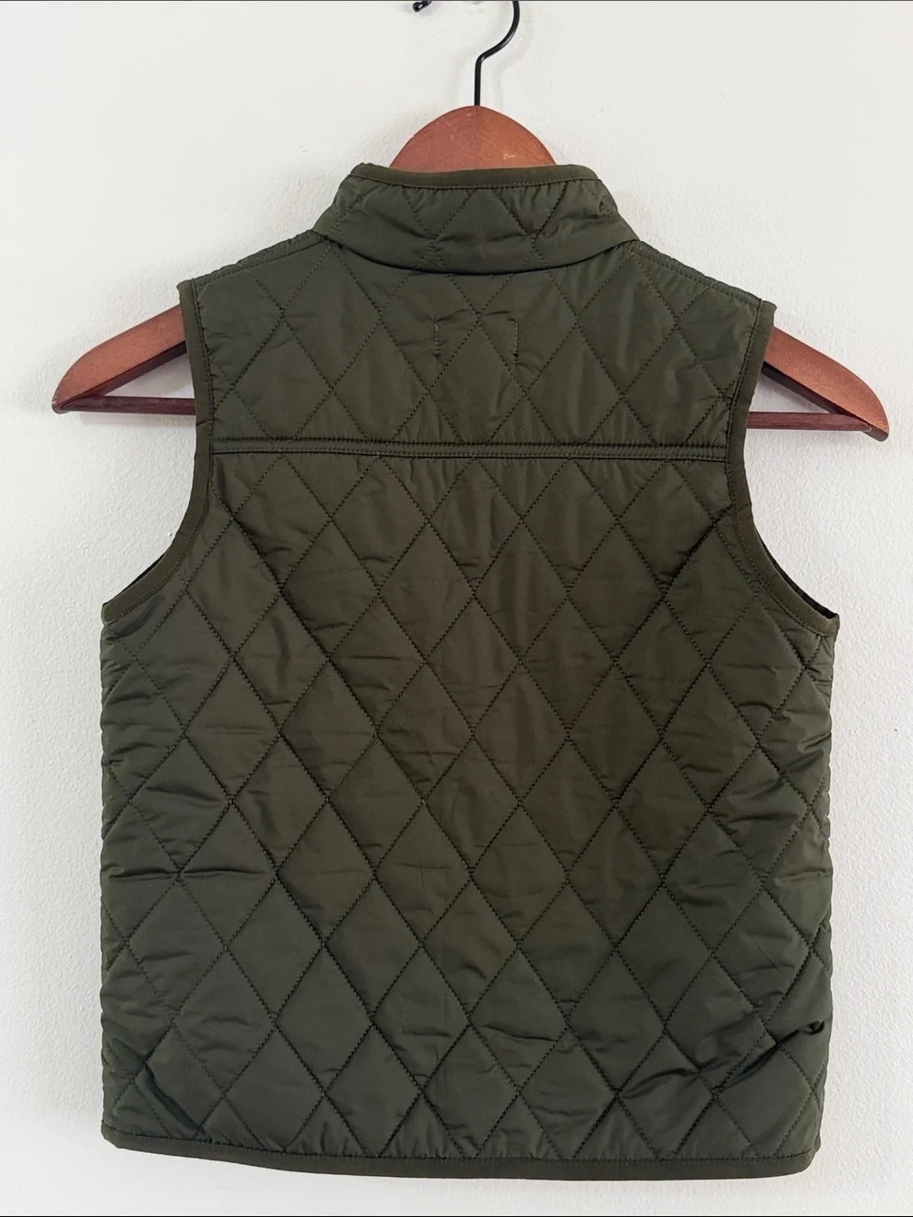 Ralph Lauren Kids Quilted Olive Vest with Orange Pony